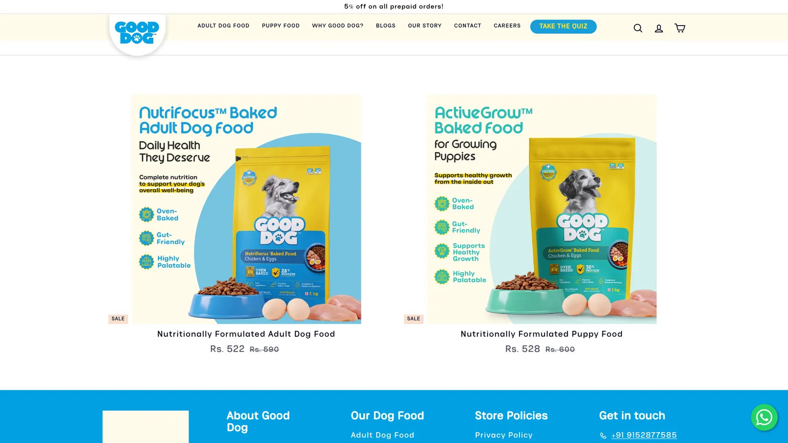 Good Dog India website — screenshot of second selected page