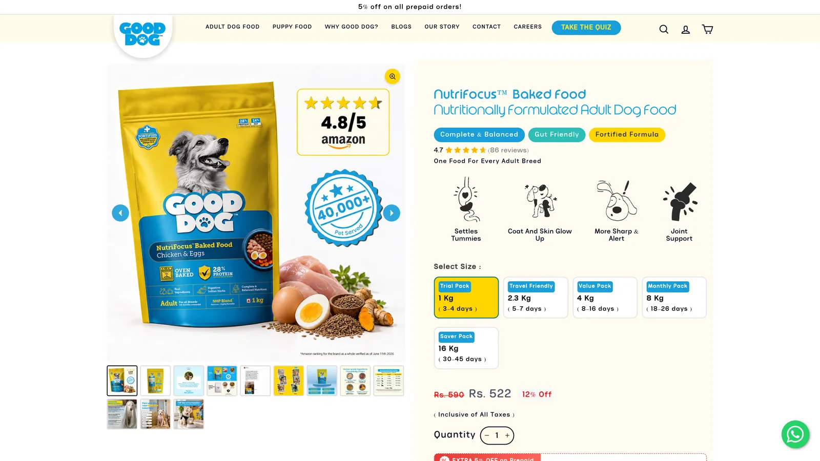 Good Dog India website — screenshot of third selected page