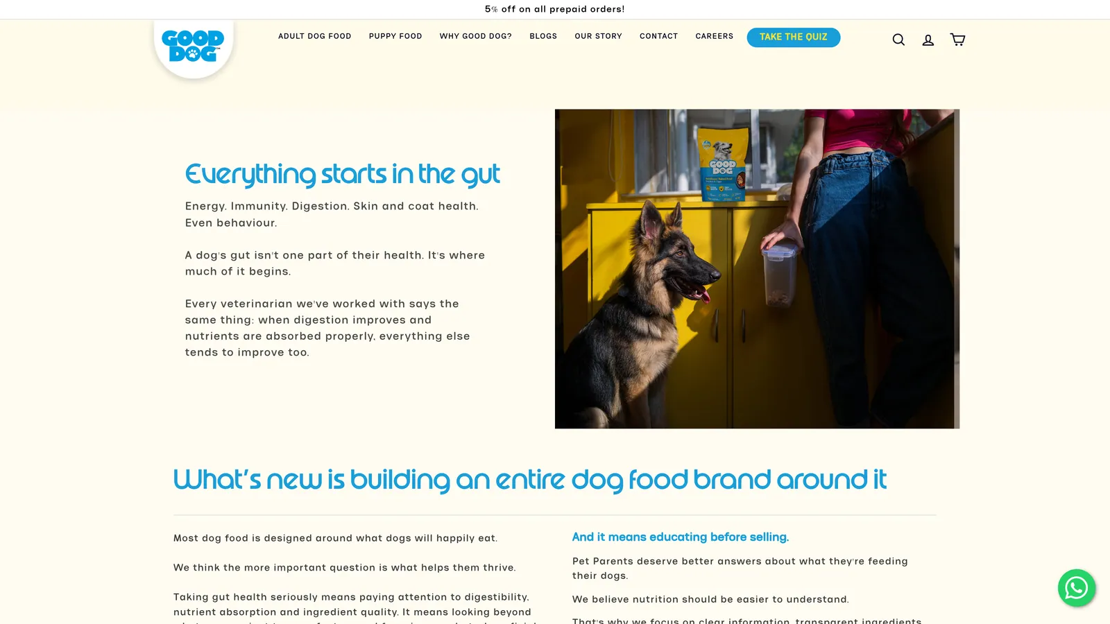 Good Dog India website — screenshot of fifth selected page