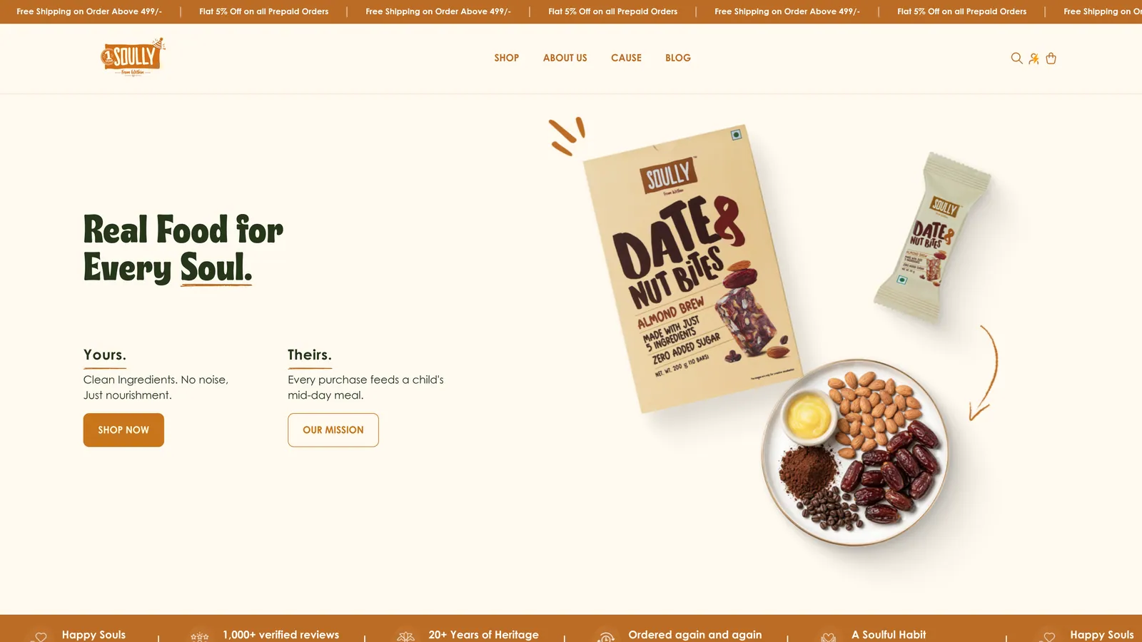 Soully Foods website — screenshot of homepage