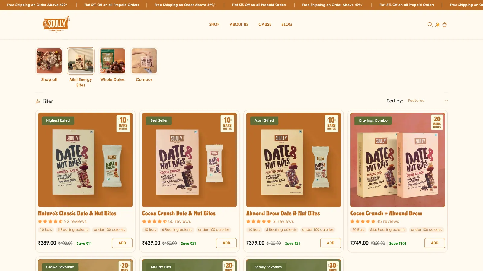 Soully Foods website — screenshot of second selected page
