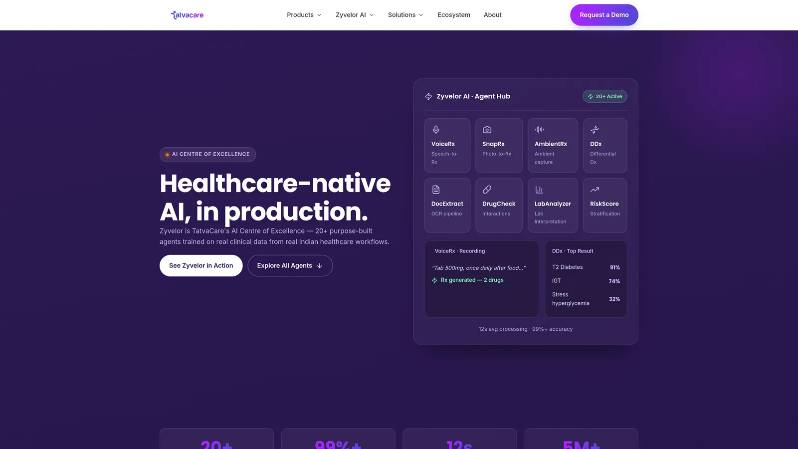 Tatvacare website — screenshot of fourth selected page