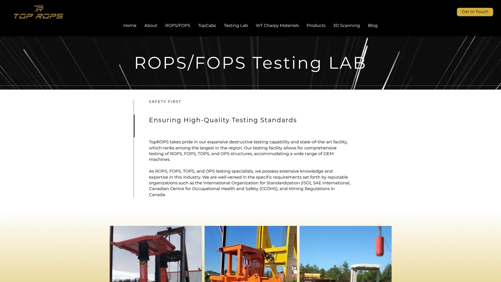 Toprops website — screenshot of fourth selected page