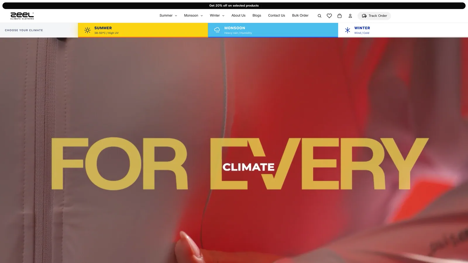 Zeel website — screenshot of homepage