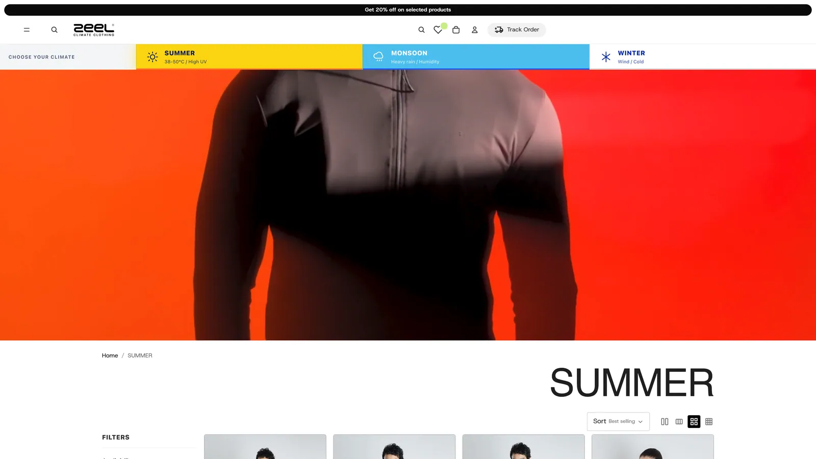 Zeel website — screenshot of second selected page