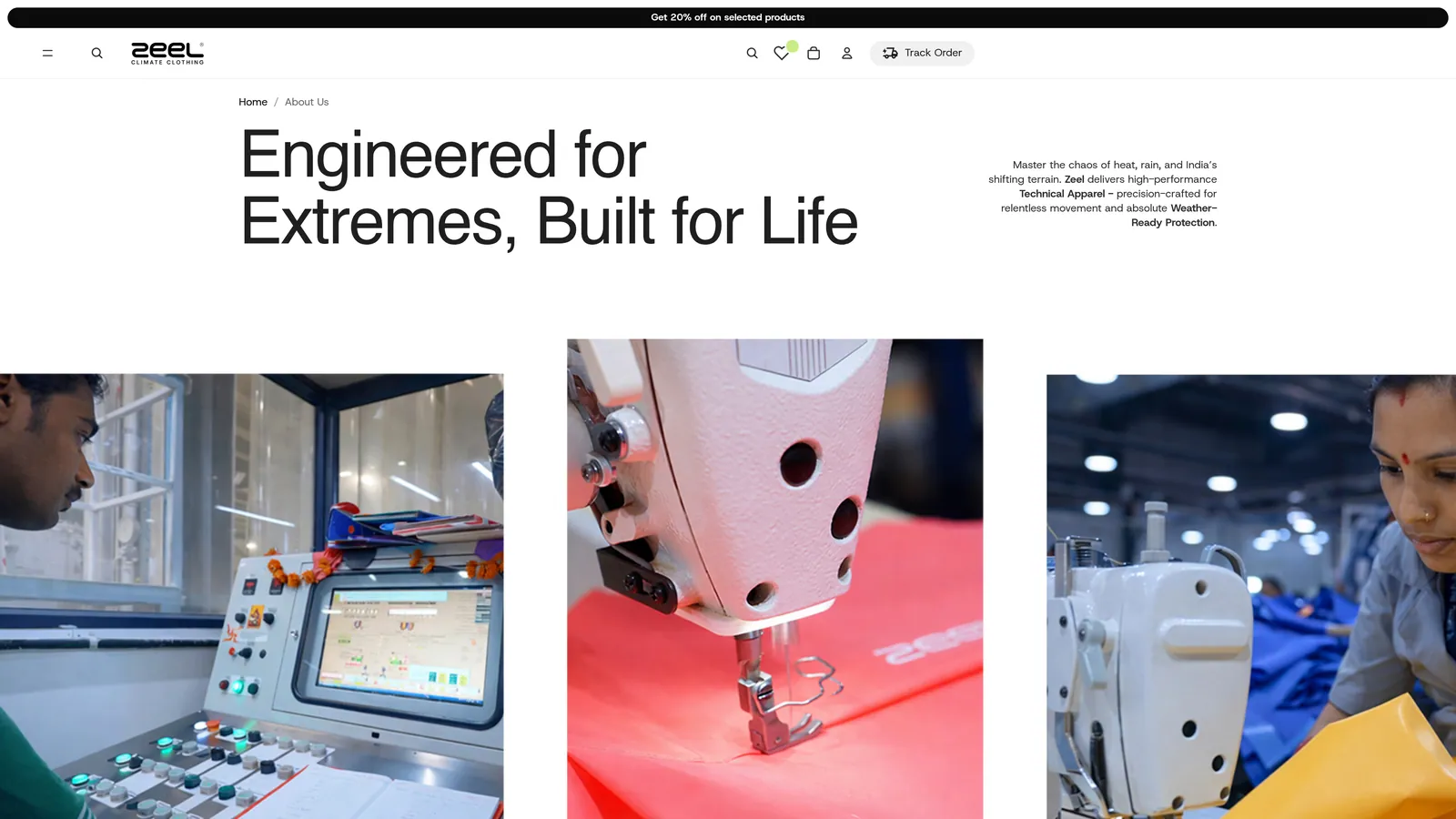 Zeel website — screenshot of fifth selected page